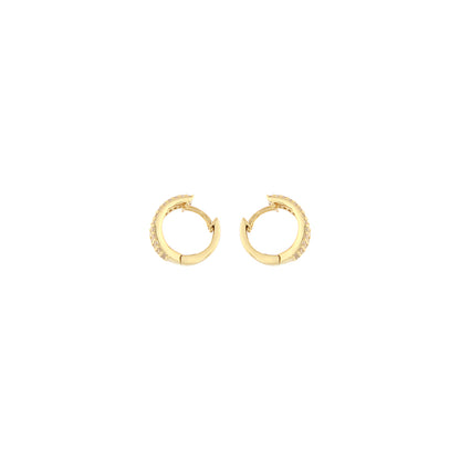 18ct gold Triple hoop earrings withe stones