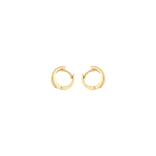 18ct gold Triple hoop earrings withe stones