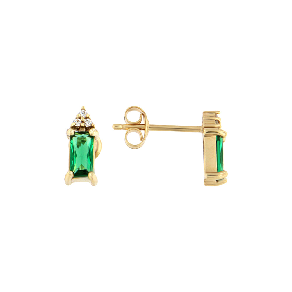 18ct gold Green stone earrings