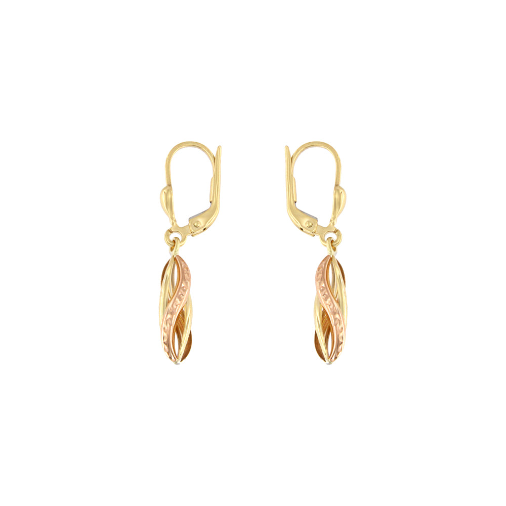 18ct gold Bicolor drop earrings