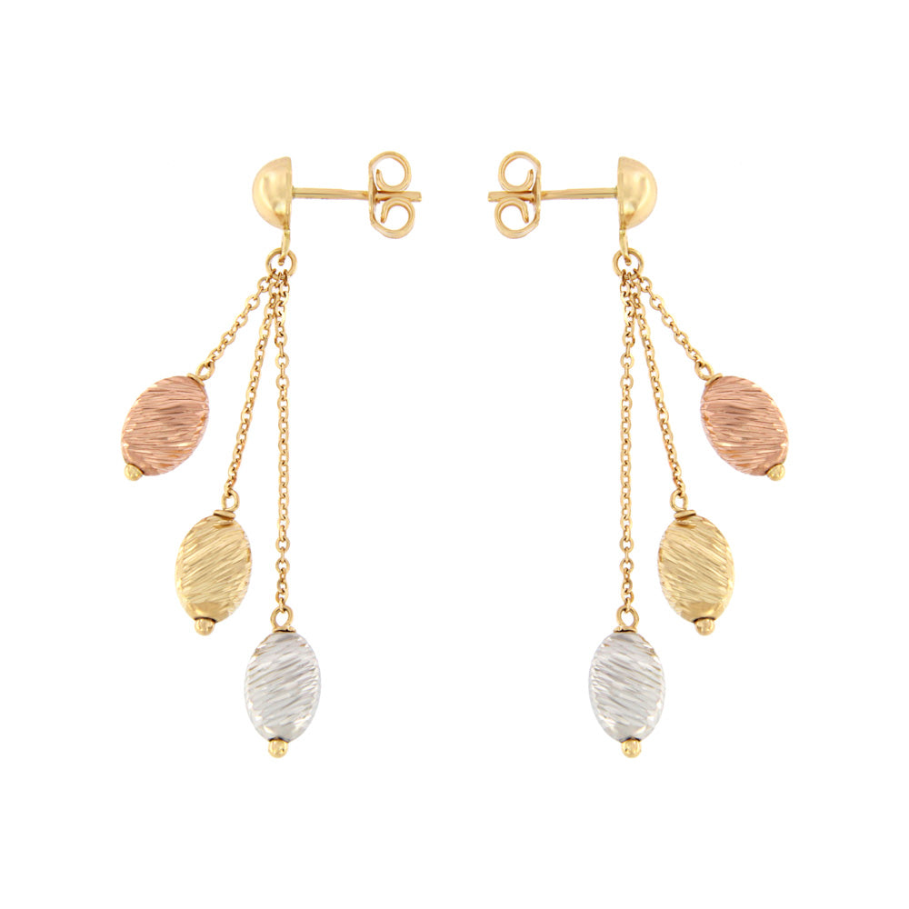 18ct gold Drop earrings 3 gold