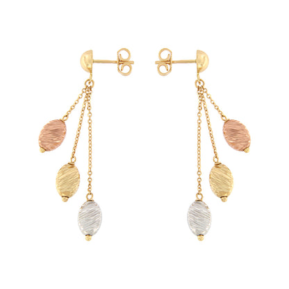 18ct gold Drop earrings 3 gold