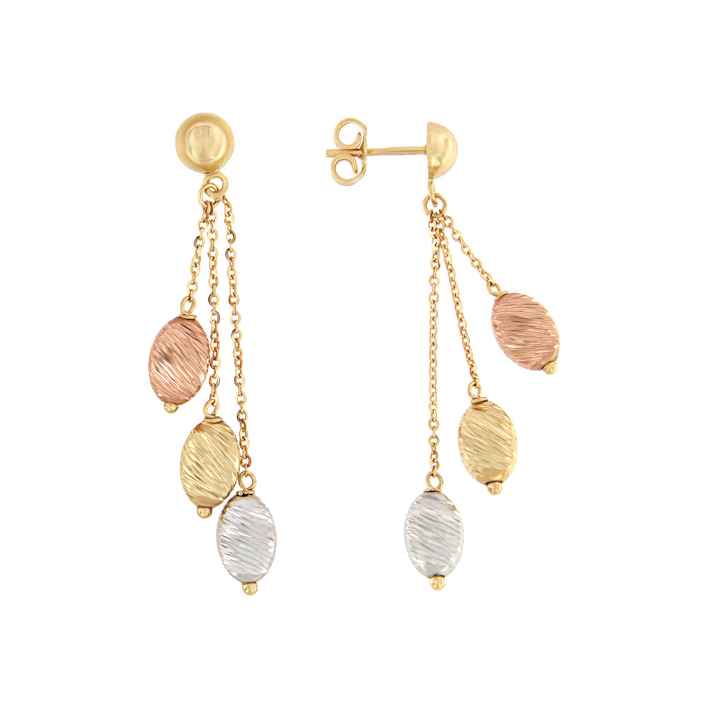 18ct gold Drop earrings 3 gold