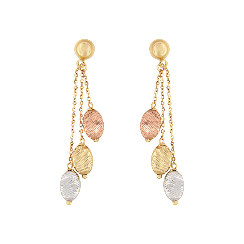 18ct gold Drop earrings 3 gold