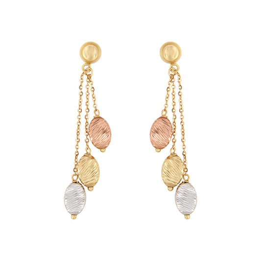 18ct gold Drop earrings 3 gold