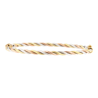 18ct gold Tricolor braided hoop bracelet