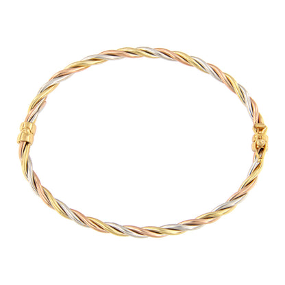 18ct gold Tricolor braided hoop bracelet