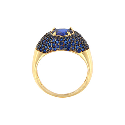 18ct gold Blue stone heart ring