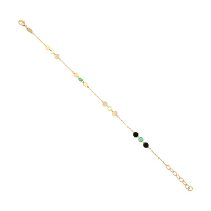 18ct gold Green stone bracelet