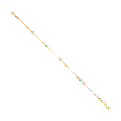 18ct gold Green stone bracelet