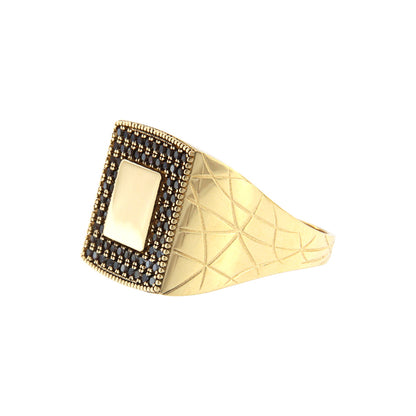 18ct gold Black stone ring