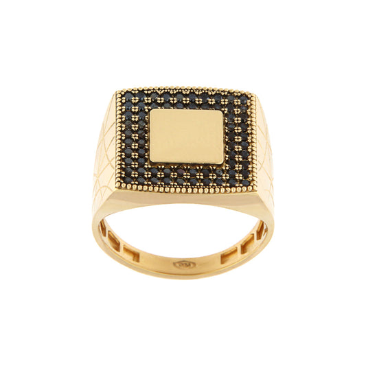 18ct gold Black stone ring