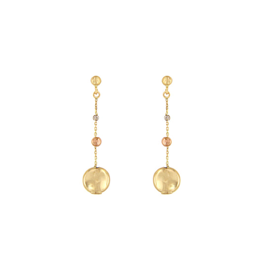 18ct gold Long drop stone earrings