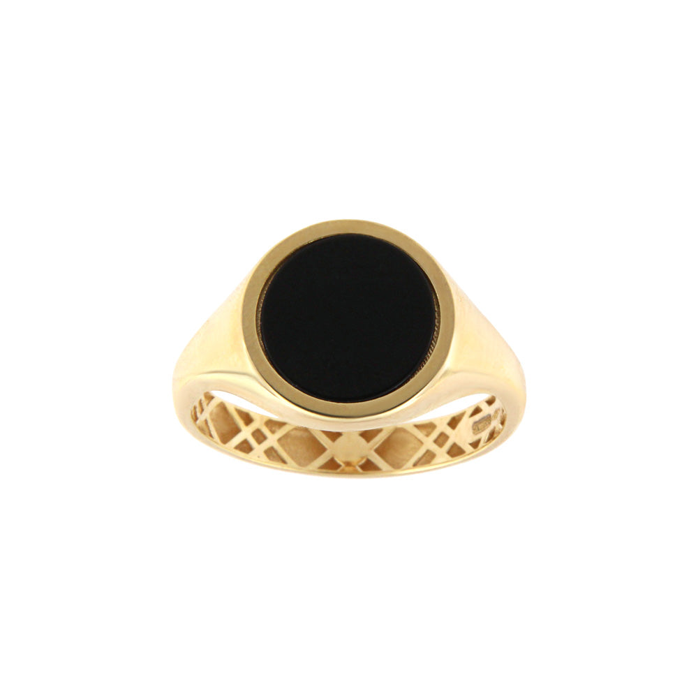 18ct gold Oval Black stone ring