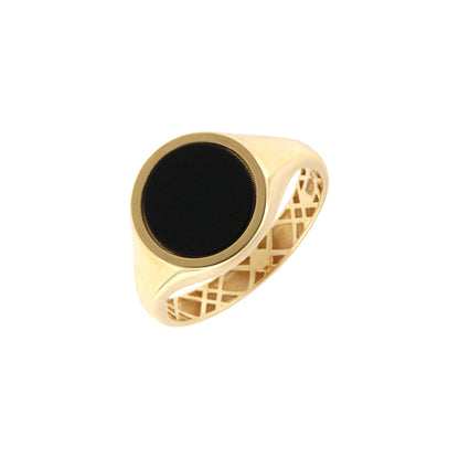 18ct gold Oval Black stone ring