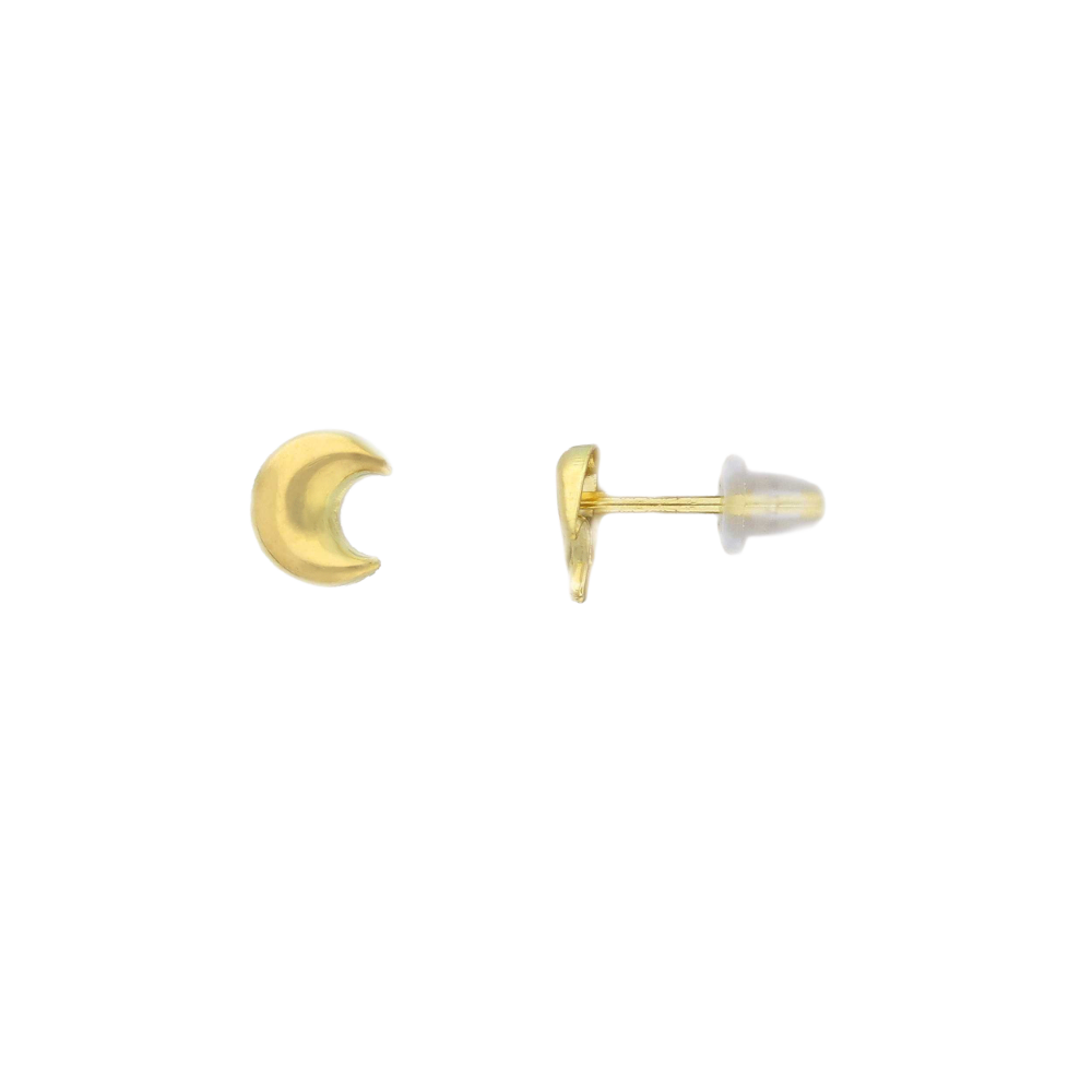 18ct gold Moon stud earrings