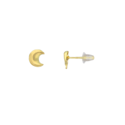 18ct gold Moon stud earrings