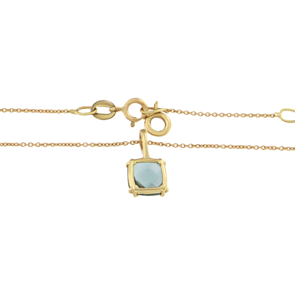 18ct gold Blue stone necklace