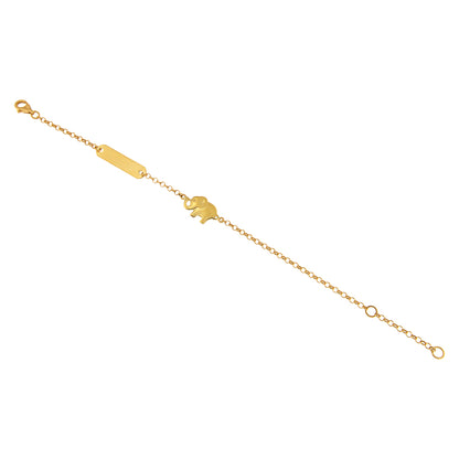 18ct gold Baby bracelet with plate and elephant