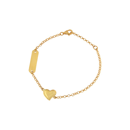 18ct gold Baby bracelet heart plate