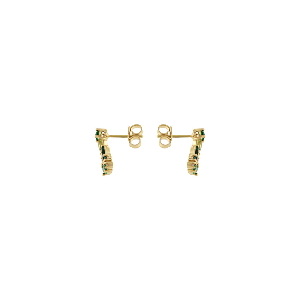 18ct gold Green stone stud earrings