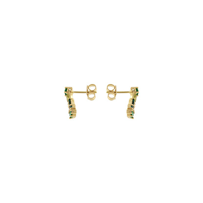 18ct gold Green stone stud earrings