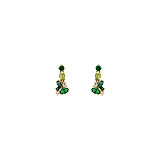 18ct gold Green stone stud earrings