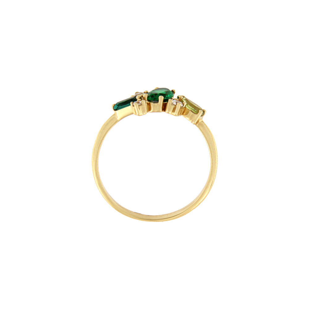 18ct gold Green stone ring