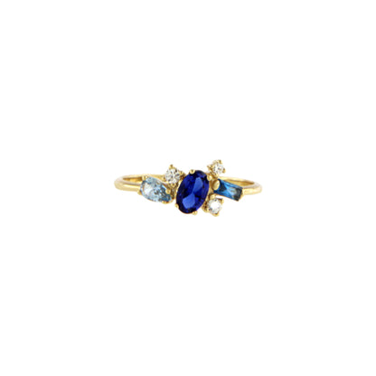 18ct gold Blue stone ring