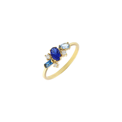 18ct gold Blue stone ring