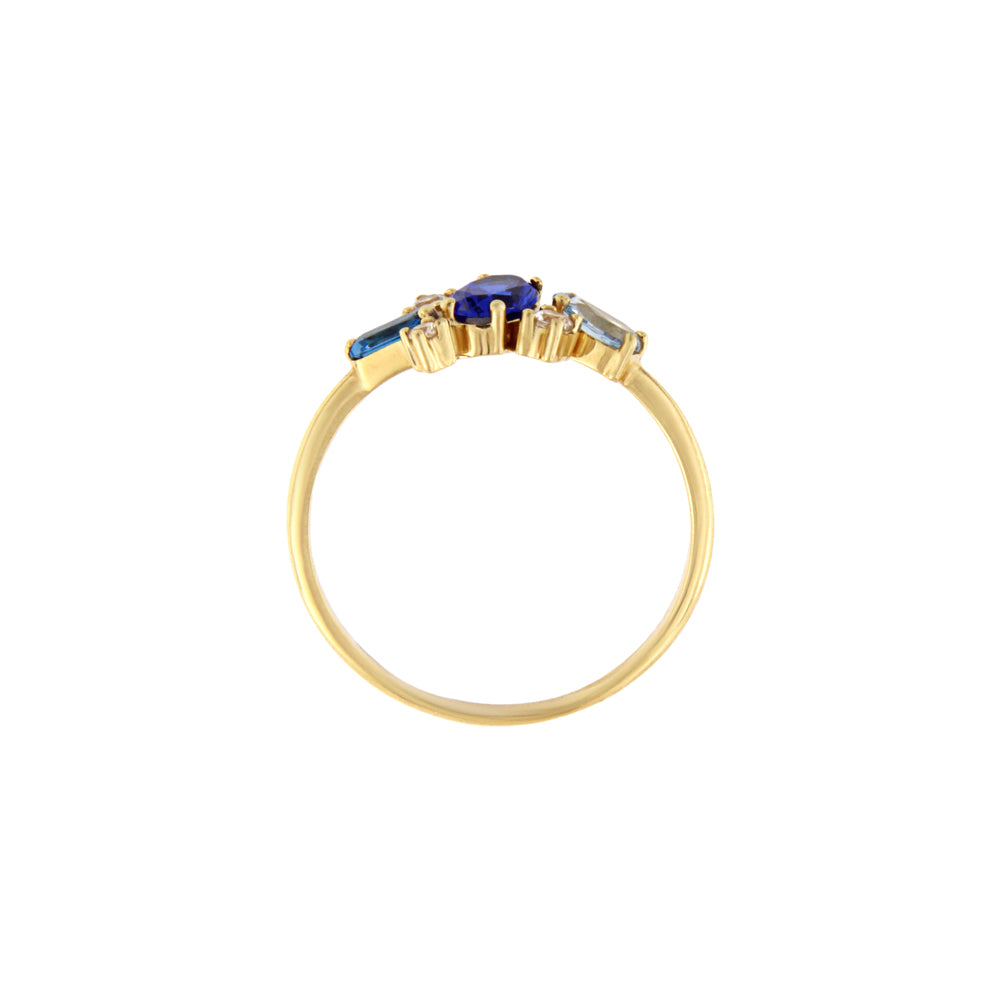 18ct gold Blue stone ring