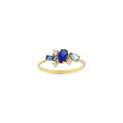 18ct gold Blue stone ring