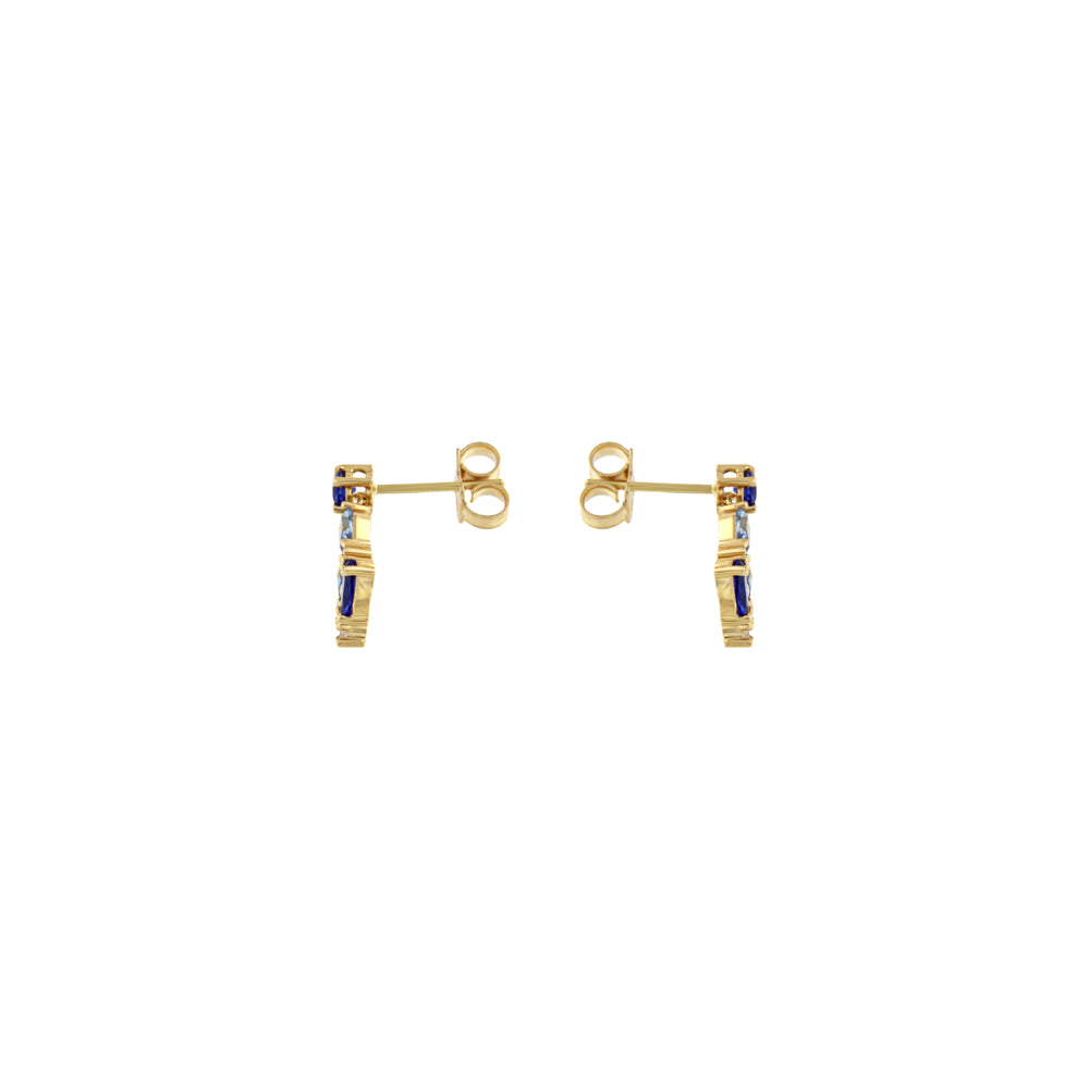 18ct gold Blue stone stud earrings