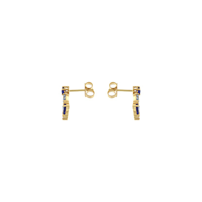 18ct gold Blue stone stud earrings