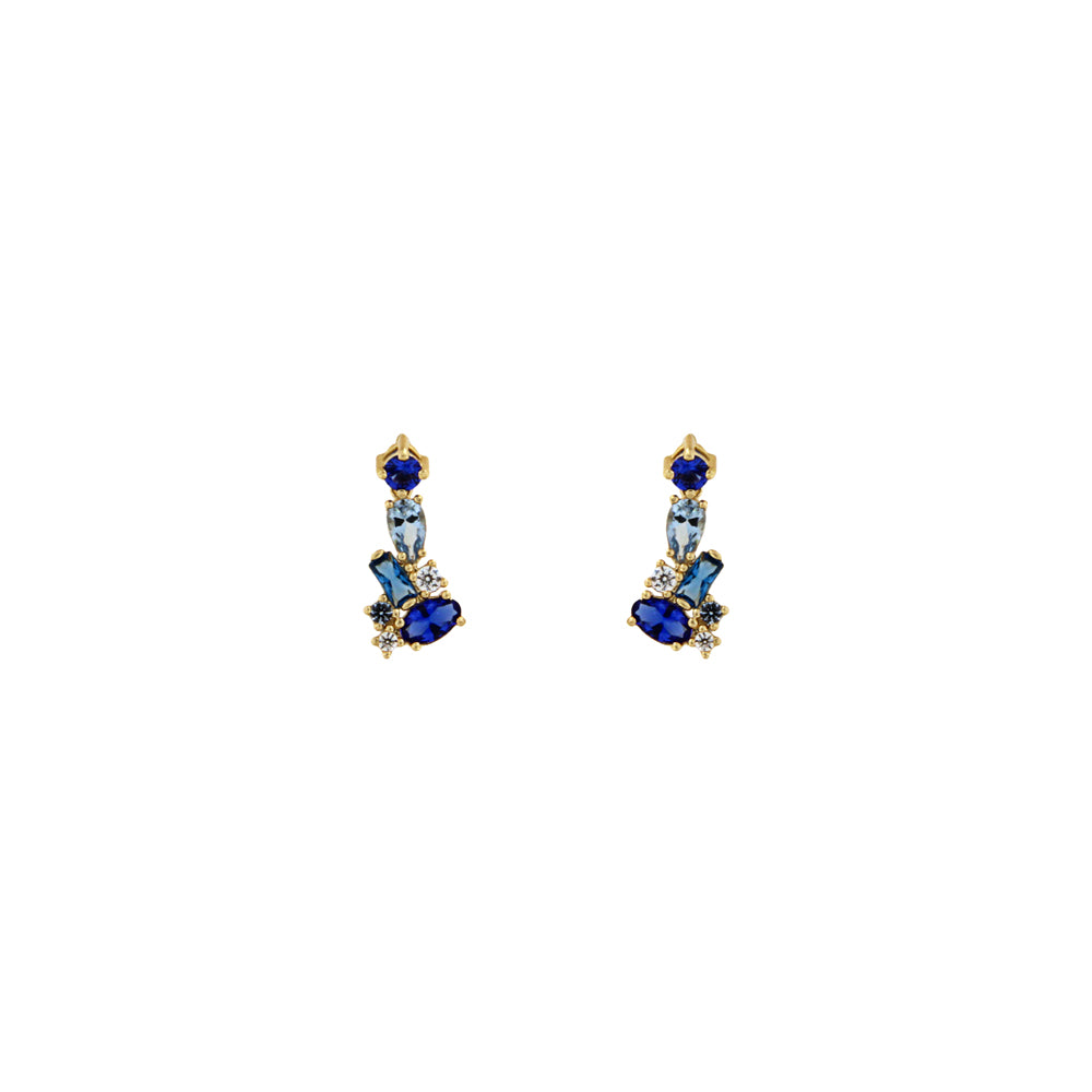 18ct gold Blue stone stud earrings