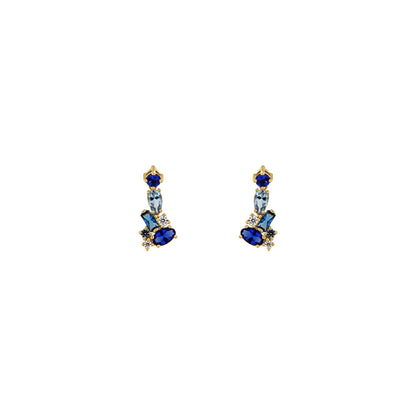 18ct gold Blue stone stud earrings