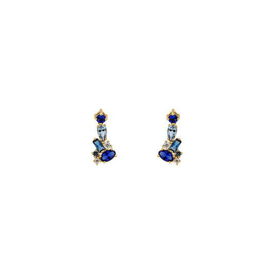 18ct gold Blue stone stud earrings