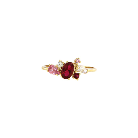 18ct gold Red stone ring