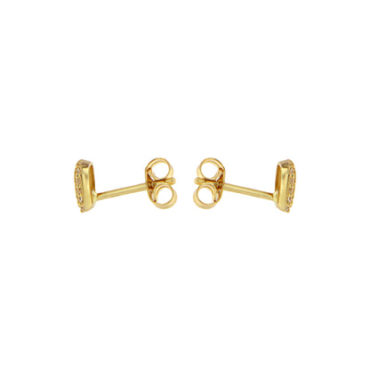 18ct gold Pave earrings