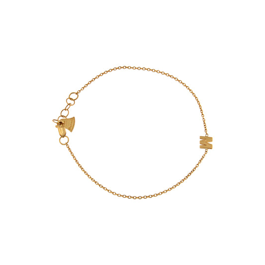 18ct gold Letter M bracelet