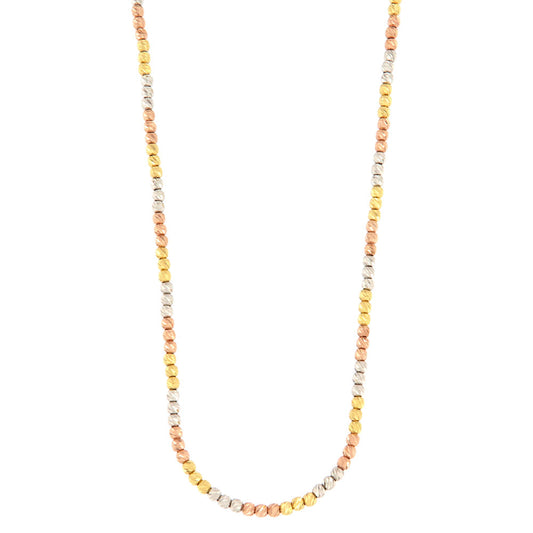 18ct gold Tricolor diamond ball chain