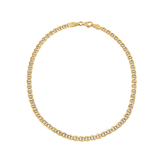 18ct gold two gold anklet