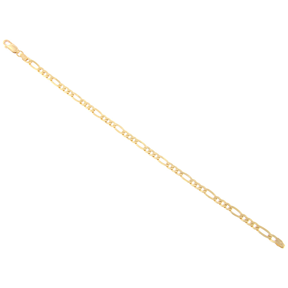 18ct gold Figaro mirror bracelet