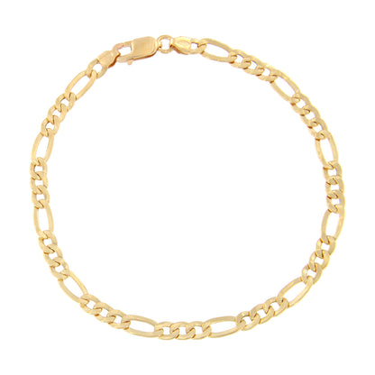 18ct gold Figaro mirror bracelet