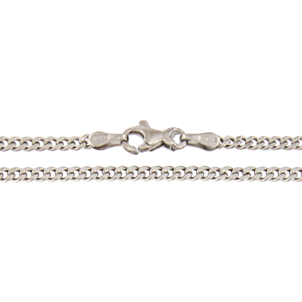 18ct gold White diamond curb chain