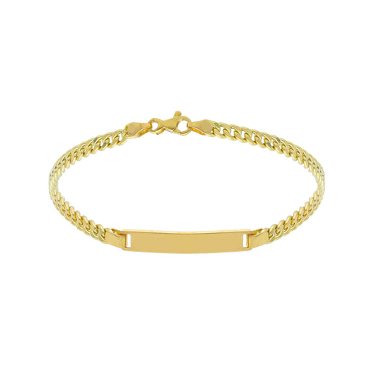 18ct gold Curb bracelet with plate