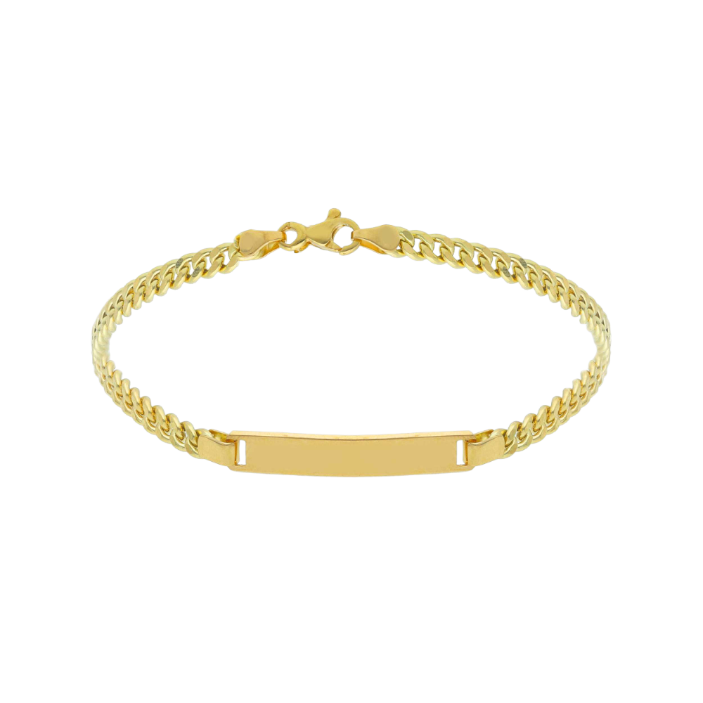 18ct gold Curb bracelet with plate