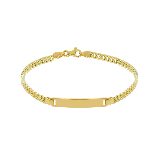 18ct gold Curb bracelet with plate