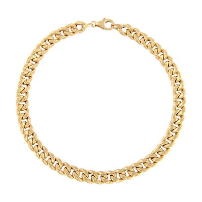 18ct gold Hammered curb anklet