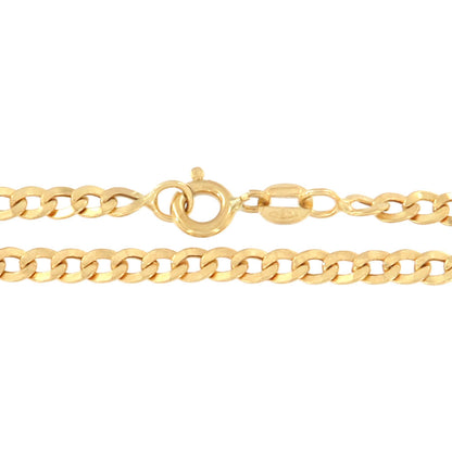 18ct gold Curb mirror chain